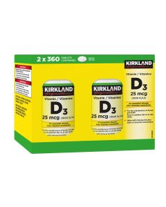 Kirkland Signature Vitamin D3 1,000 IU, 2 x 360 Tablets